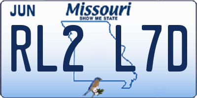 MO license plate RL2L7D