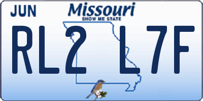 MO license plate RL2L7F