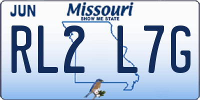 MO license plate RL2L7G