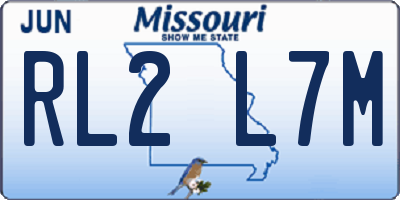 MO license plate RL2L7M