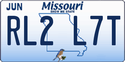 MO license plate RL2L7T