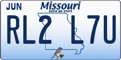 MO license plate RL2L7U