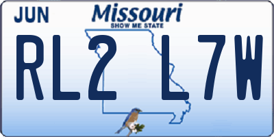MO license plate RL2L7W