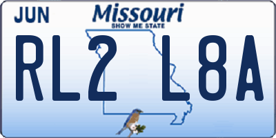 MO license plate RL2L8A