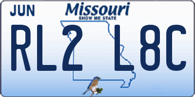 MO license plate RL2L8C