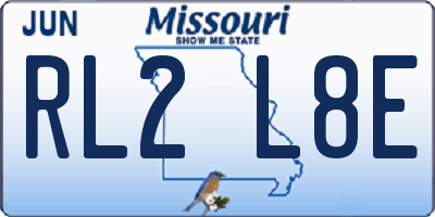 MO license plate RL2L8E