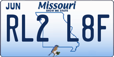 MO license plate RL2L8F