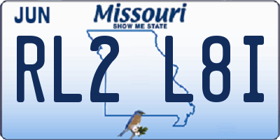 MO license plate RL2L8I