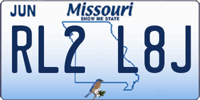 MO license plate RL2L8J