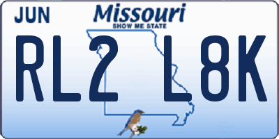 MO license plate RL2L8K