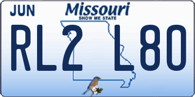 MO license plate RL2L8O