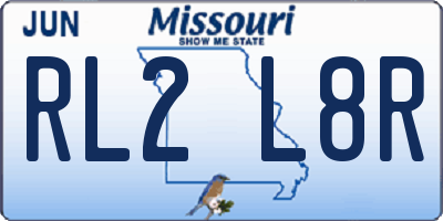 MO license plate RL2L8R