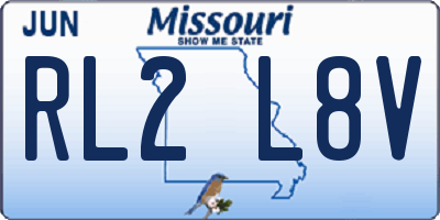 MO license plate RL2L8V