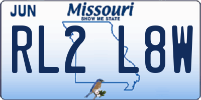 MO license plate RL2L8W