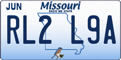 MO license plate RL2L9A