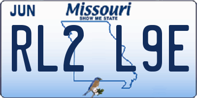 MO license plate RL2L9E