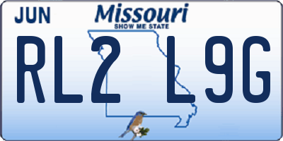 MO license plate RL2L9G