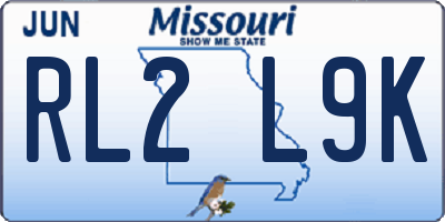MO license plate RL2L9K