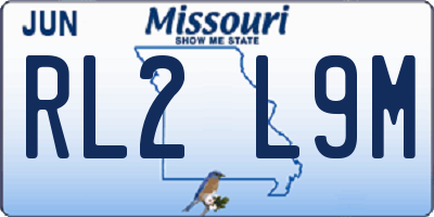 MO license plate RL2L9M