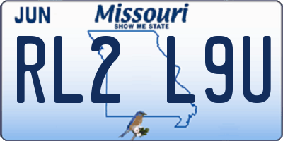 MO license plate RL2L9U