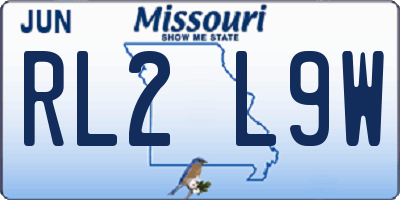 MO license plate RL2L9W