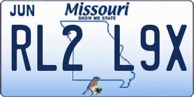 MO license plate RL2L9X
