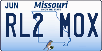 MO license plate RL2M0X