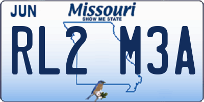 MO license plate RL2M3A
