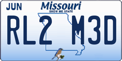 MO license plate RL2M3D