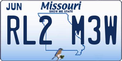 MO license plate RL2M3W