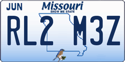 MO license plate RL2M3Z