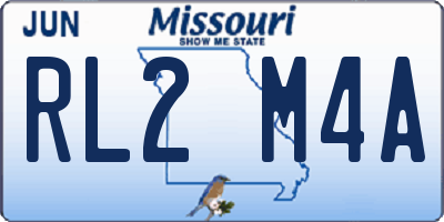 MO license plate RL2M4A