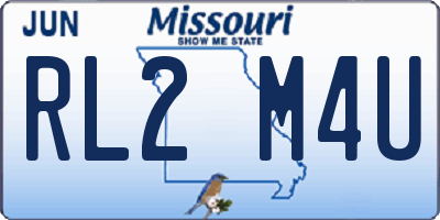 MO license plate RL2M4U