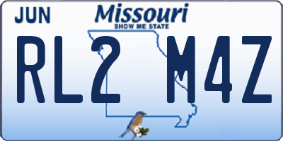 MO license plate RL2M4Z