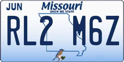 MO license plate RL2M6Z