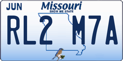 MO license plate RL2M7A