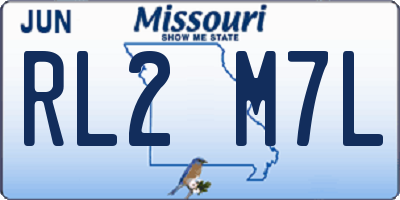 MO license plate RL2M7L