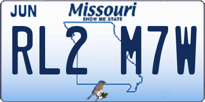 MO license plate RL2M7W