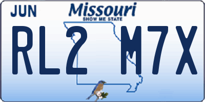 MO license plate RL2M7X