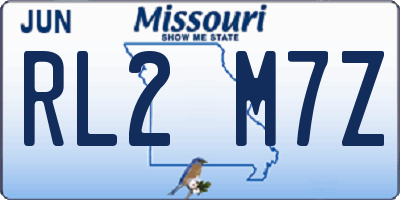 MO license plate RL2M7Z