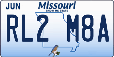 MO license plate RL2M8A