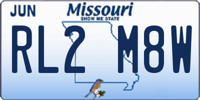 MO license plate RL2M8W