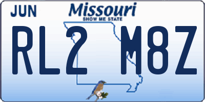 MO license plate RL2M8Z