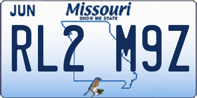 MO license plate RL2M9Z