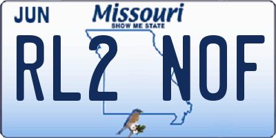 MO license plate RL2N0F