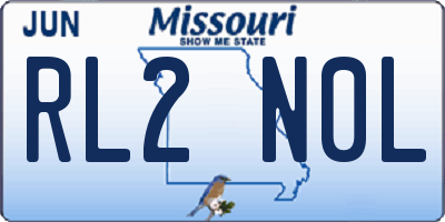 MO license plate RL2N0L