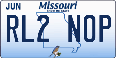 MO license plate RL2N0P