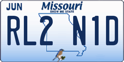 MO license plate RL2N1D
