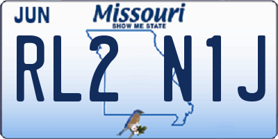MO license plate RL2N1J