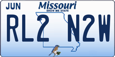 MO license plate RL2N2W